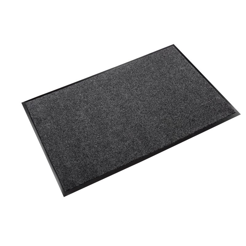 1'4"x2'4" Rectangle Indoor and Outdoor Polyurethane Floor Mat Black - PiccoCasa