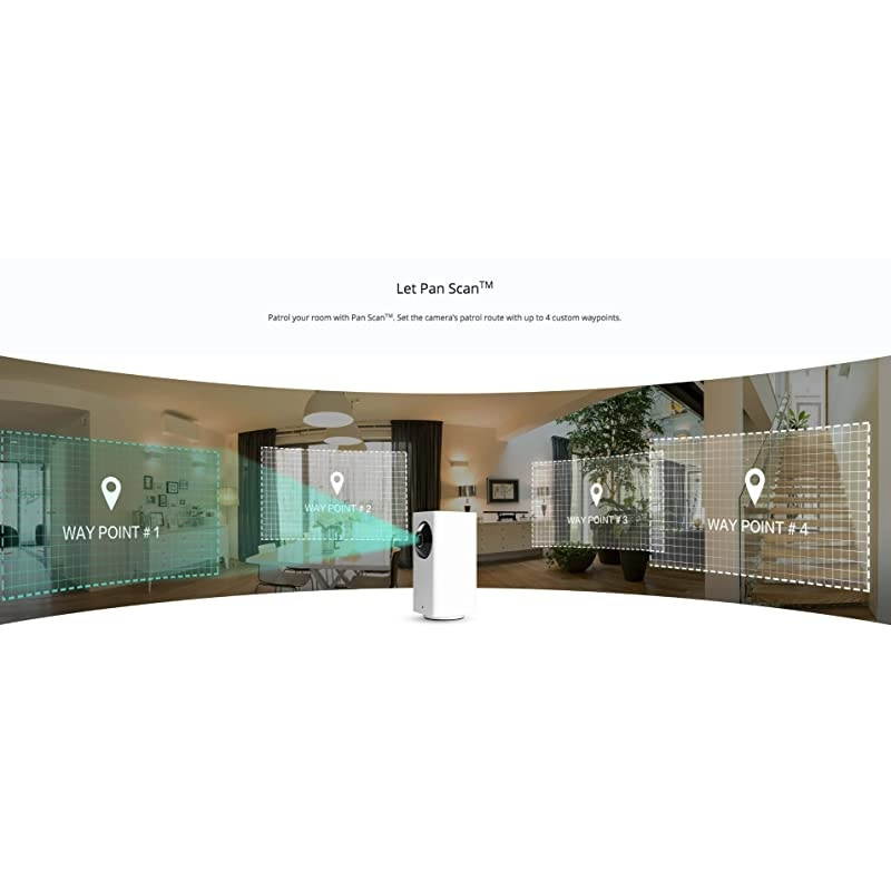 Cam Pan 1080p PanTiltZoom WiFi Indoor Smart Home Camera with Night Vision 2Way Audio Person Detection Works with Alexa the Google Assistant