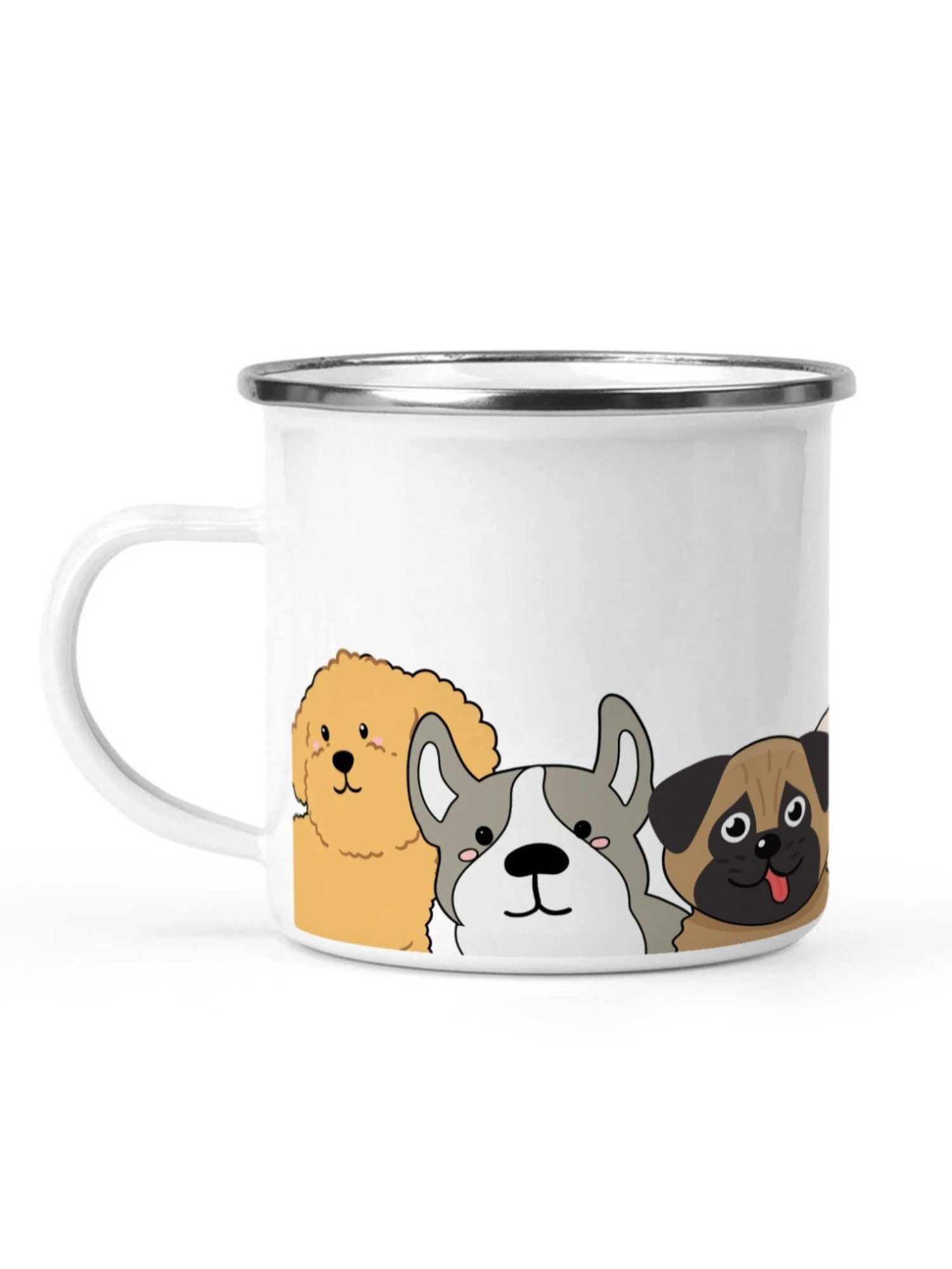 Gathari Enamel White Stainless Steel Coffee Mug