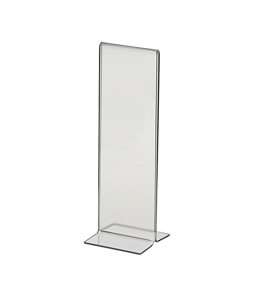 Marketing Holders Clear Acrylic 2&rdquo;W x 6&rdquo;H Bottom Loading, Double-sided Table Frame for Advertisements, Table Menu Cards, POP Signs & Photo Booth Strips