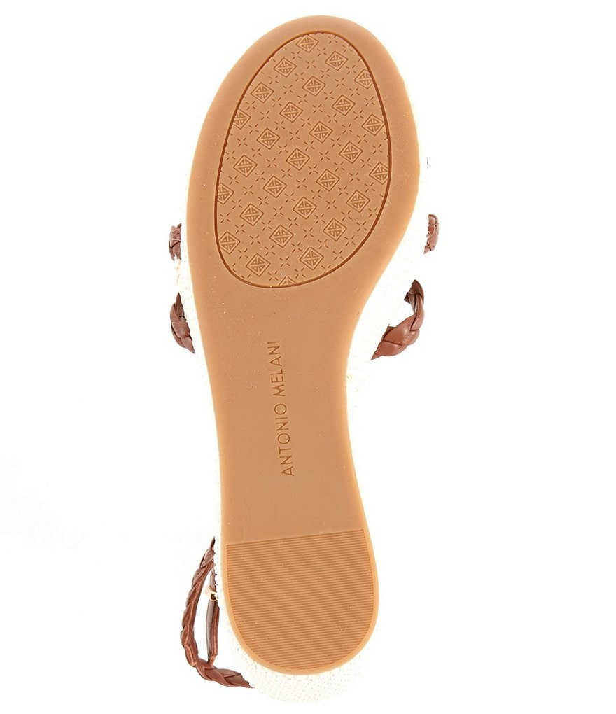 Antonio Melani Lorinna Leather Woven Ankle Strap Wedges