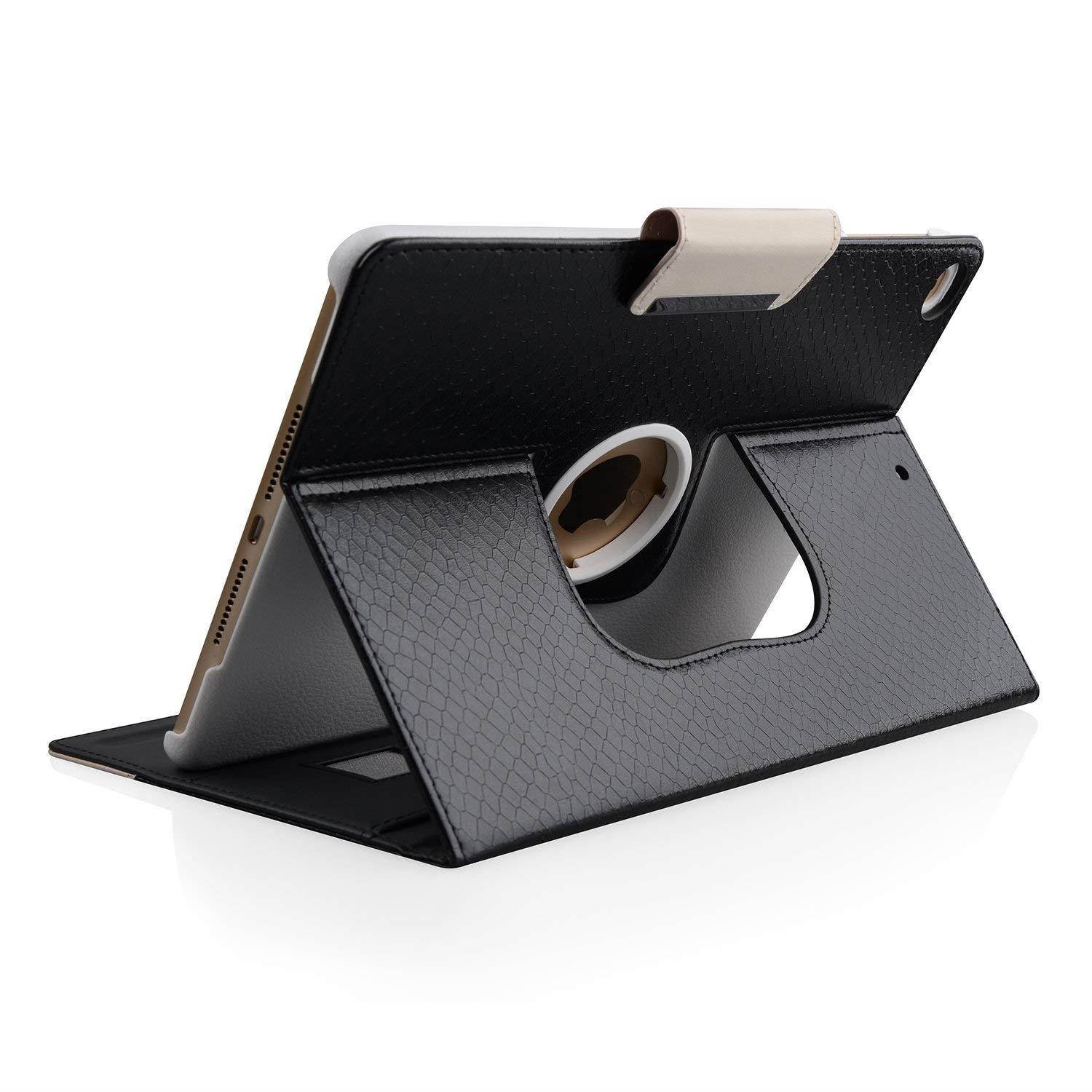 iPad Pro 10.5 Case,Thankscase Rotating Case Cover for iPad Pro 10.5 with Wallet Pocket with Hand Strap with Auto Sleep/Wake for New iPad Pro 10.5 inch 2017 Release (Black Champagne)