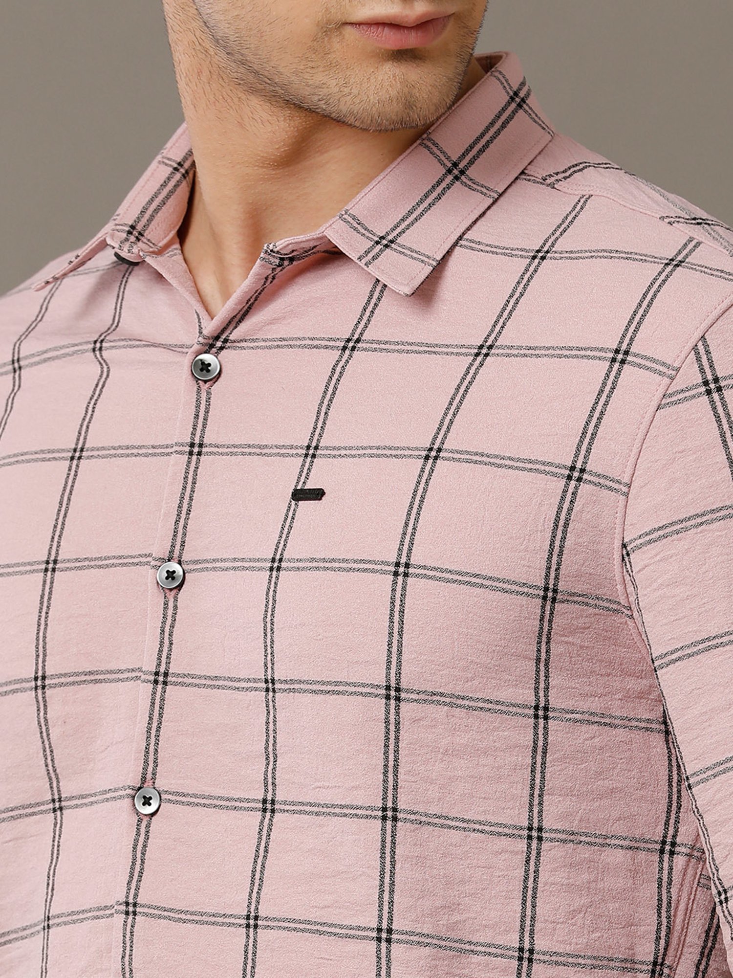 Identiti Pink Slim Fit Check Shirt