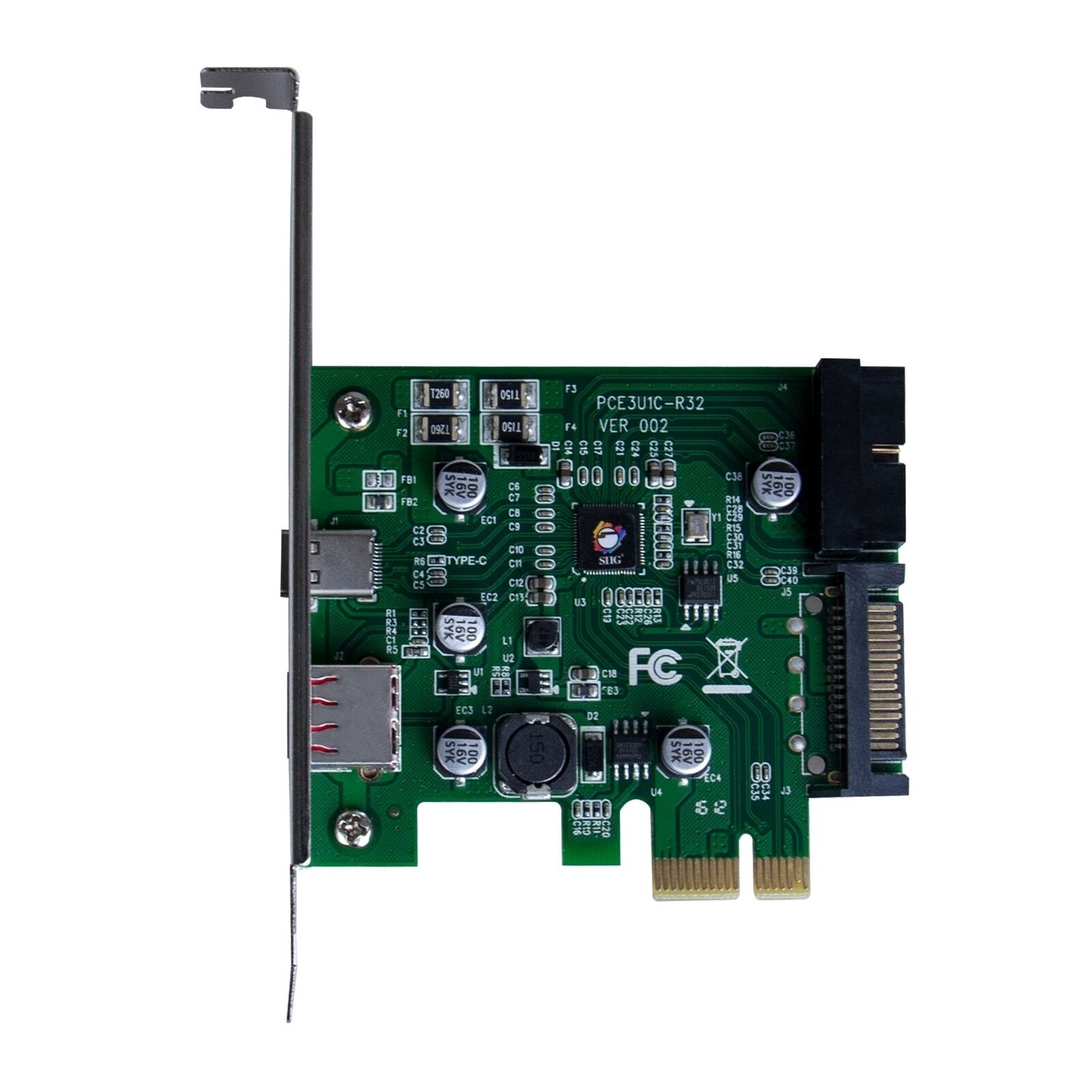 SIIG PCIe Express to USB 3.1 USB-C Type C Dual Port Expansion Card Adapter