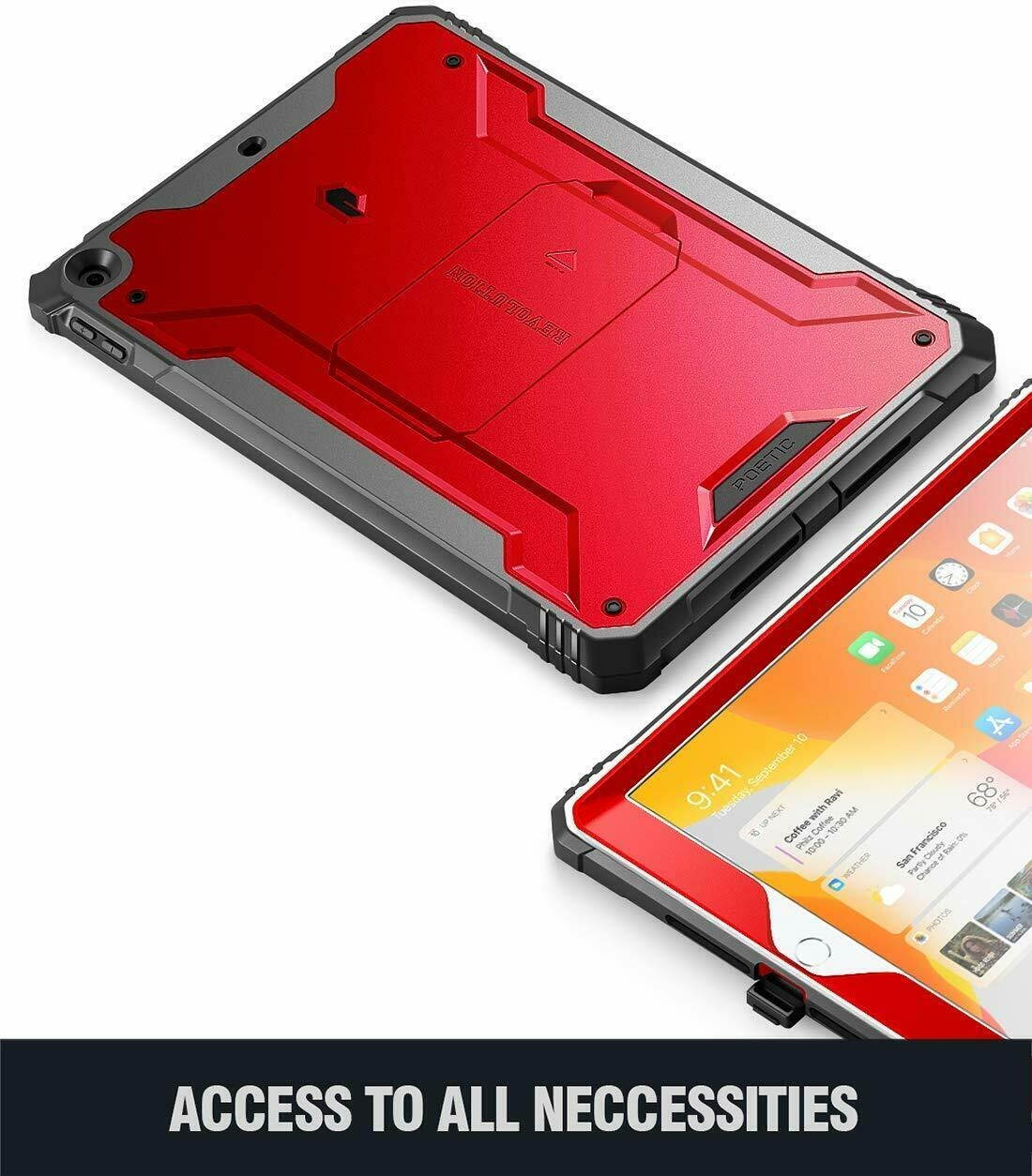 Poetic For iPad 10.2 (2020/2019) Tablet Case,Full Coverage w/stand Cover Red