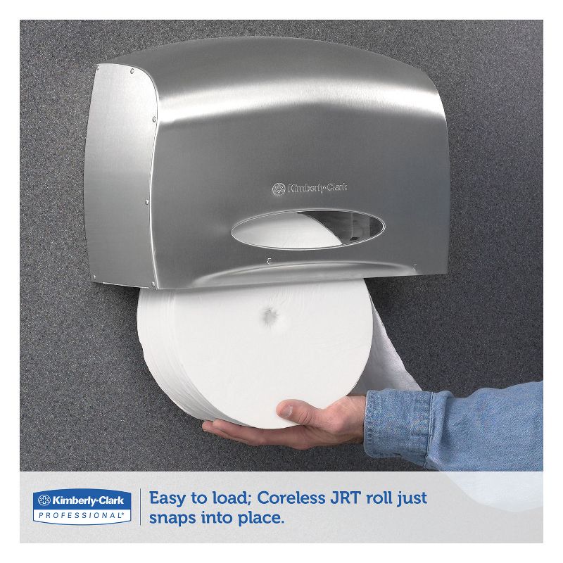 Kimberly-Clark Professional* Coreless JRT Jr. Bath Tissue Dispenser EZ Load 6x9.8x14.3 Stainless