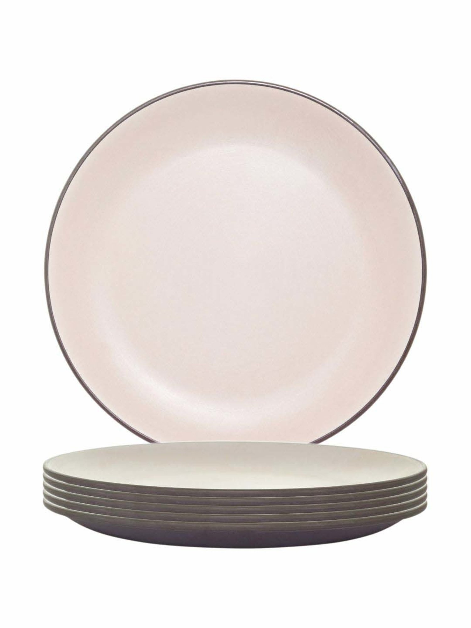 Servewell Cons. Green Black Melamine 26.5 cm 2 Tone Round Dinner Plates - Set of 6