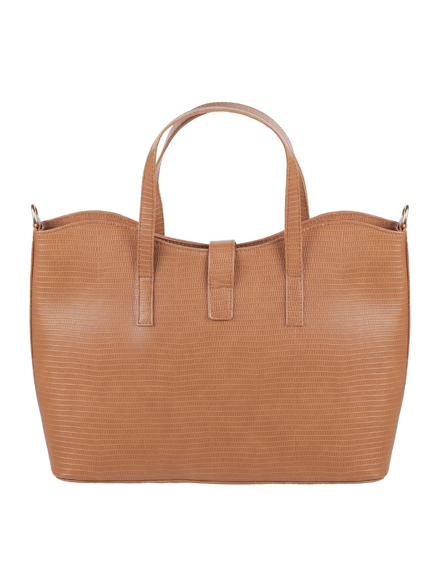 Mochi Brown Textured Medium Satchel Handbag