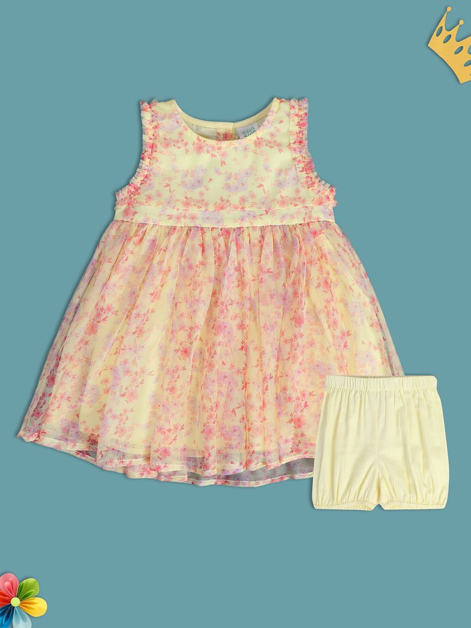 Ed-a-Mamma Baby Multicolor Printed Dress (Pack Of 2)