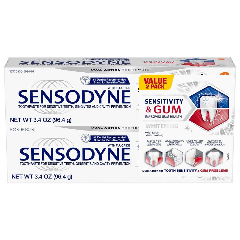 Sensodyne Sensitivity & Gum Whitening Toothpaste - 3.4oz/2pk