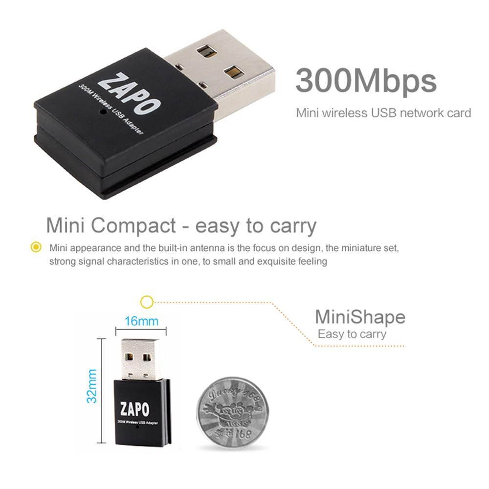 ZAPO W77 300Mbps 2.4G Wireless WiFi Adapter