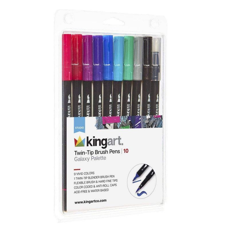 10ct  Twin-Tip Brush Pens Galaxy Palette - Kingart