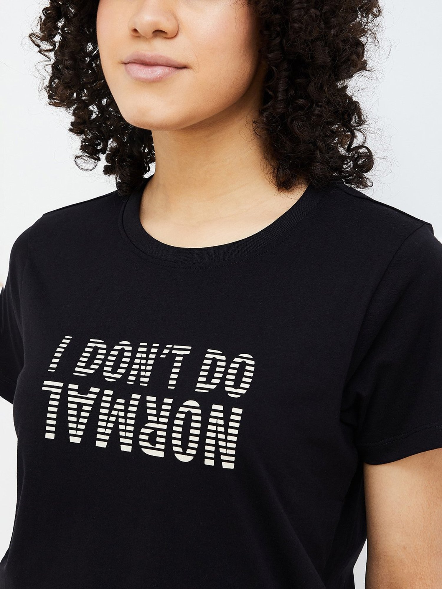 Ginger by Lifestyle Black Graphic Print T-Shirt