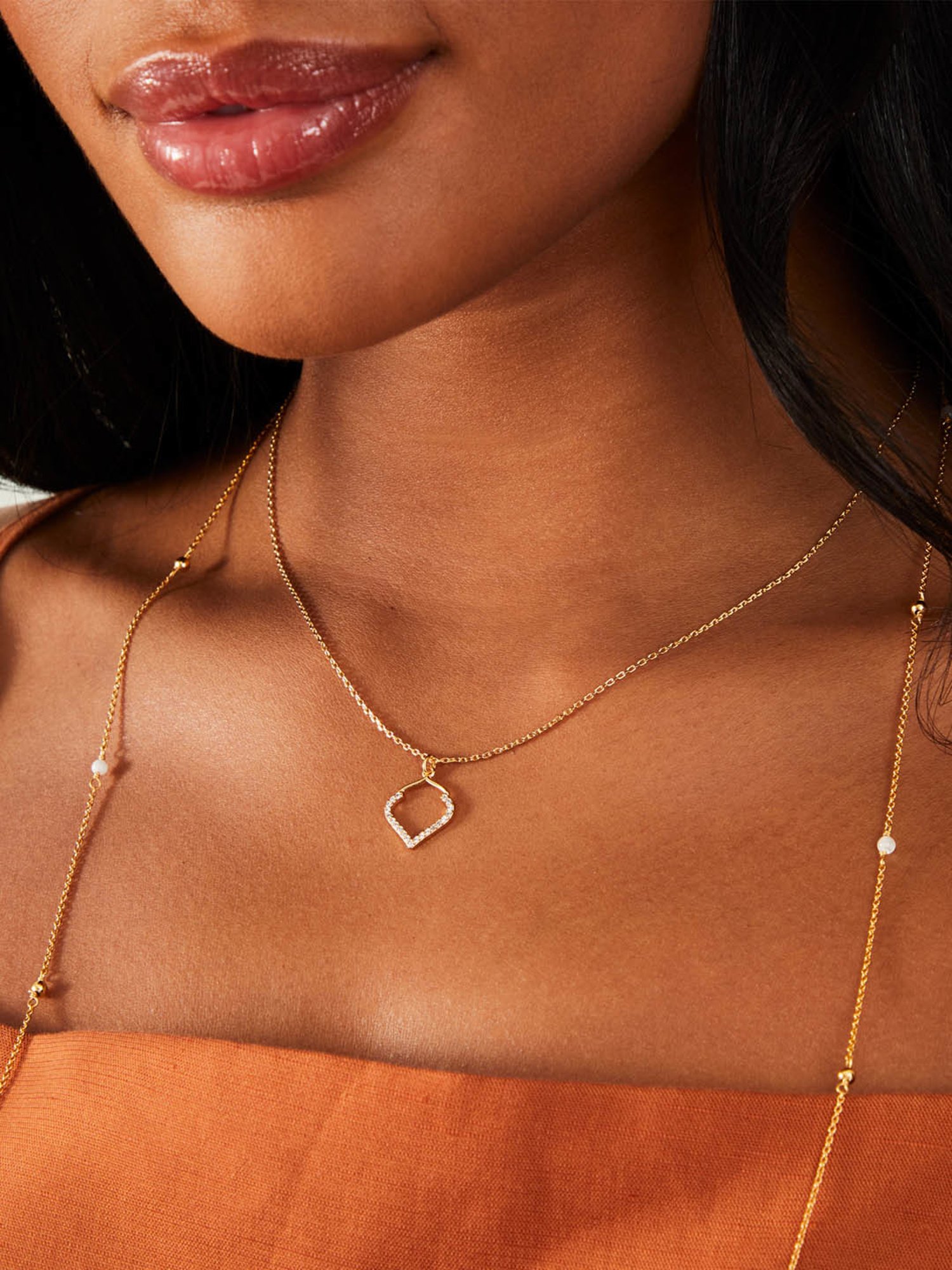 Accessorize London Z Real Gold-plated CZ Pendant Necklace for Women