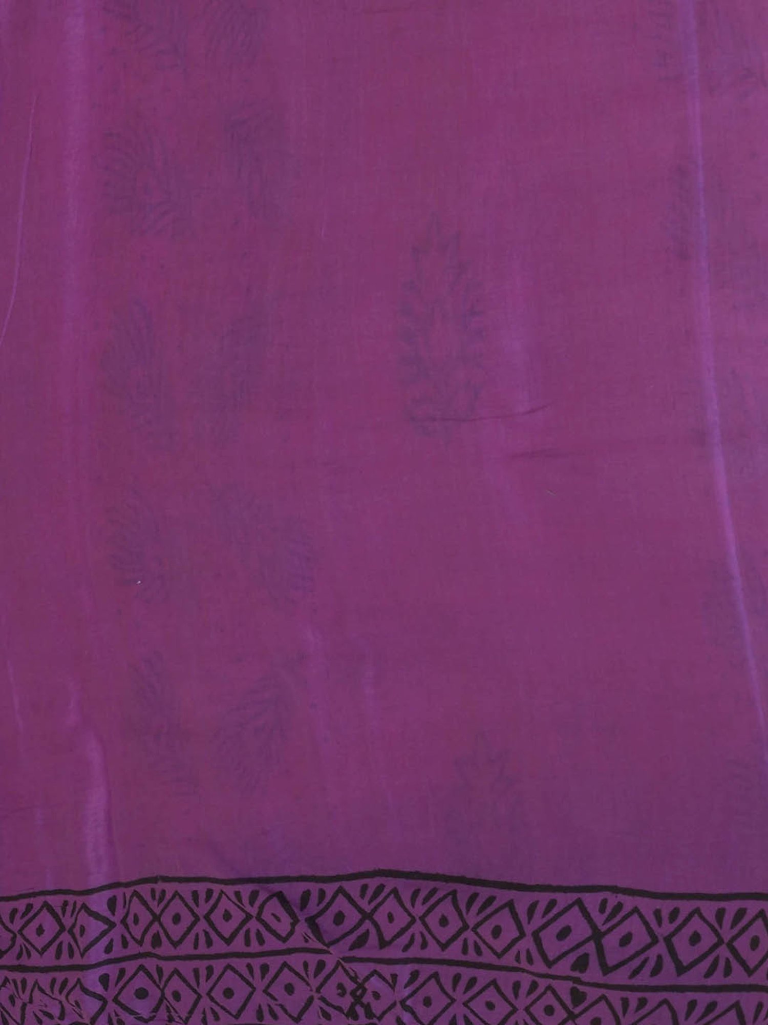 Unnati Silks Peach & Purple Cotton Printed Saree With Unstitched Blouse