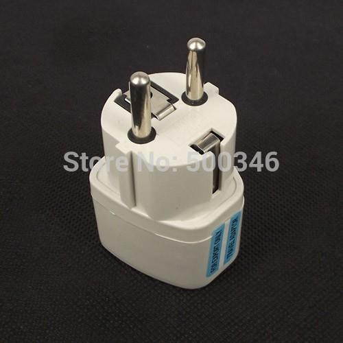 High Quality white Universal 2 Pin UK US AU To EU EURO France Germany Travel adapter Adaptor AC Power Plug Convert European