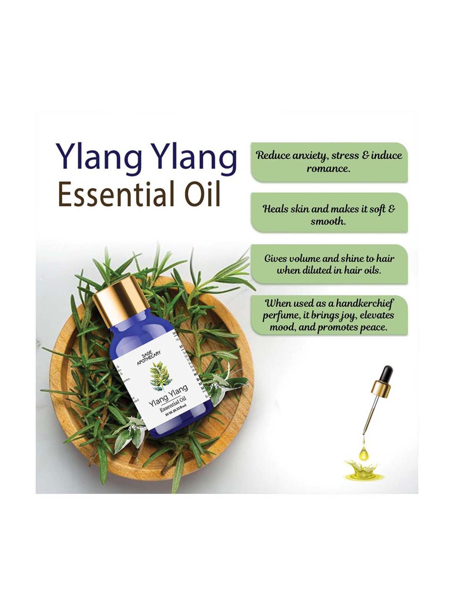 Sage Apothecary Ylang-ylang Essential Oil - 10 ml