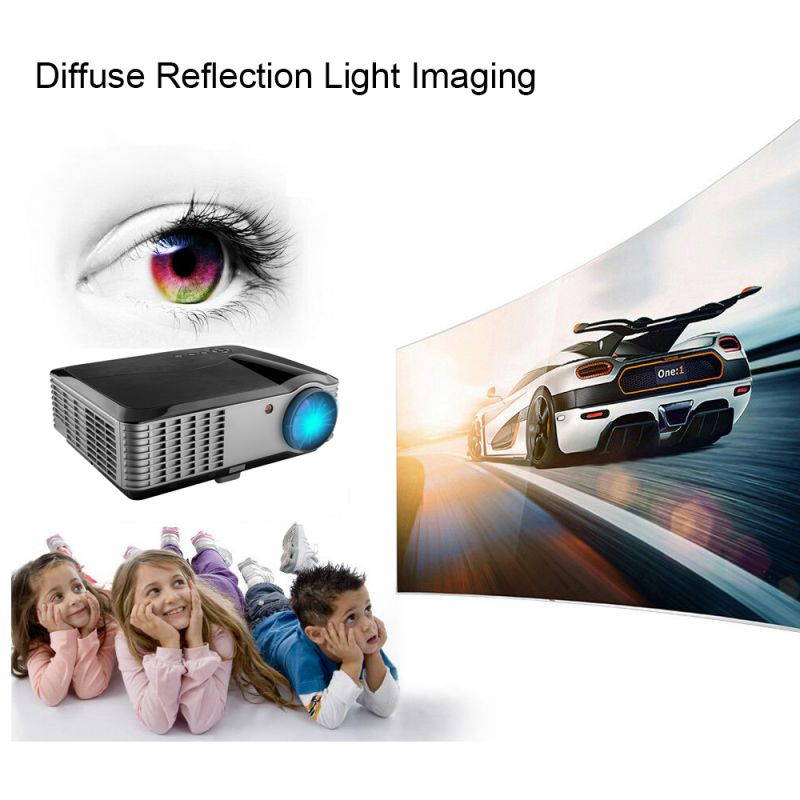 1080P Home Projector Projector , 5000 Lumens LED Video Projector, 300" and 4K Supported, Compatible with Phone ,Tablet, TV Stick , Dual Speakers, HDMI, USB, VGA