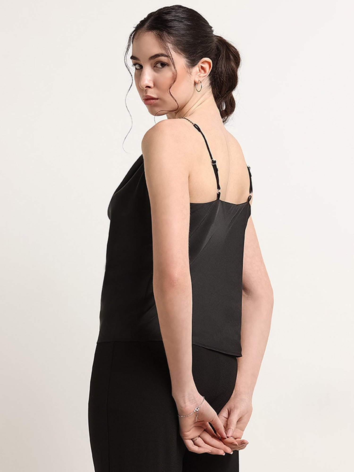 Wardrobe by Westside Black Cowl Neck Strappy Top