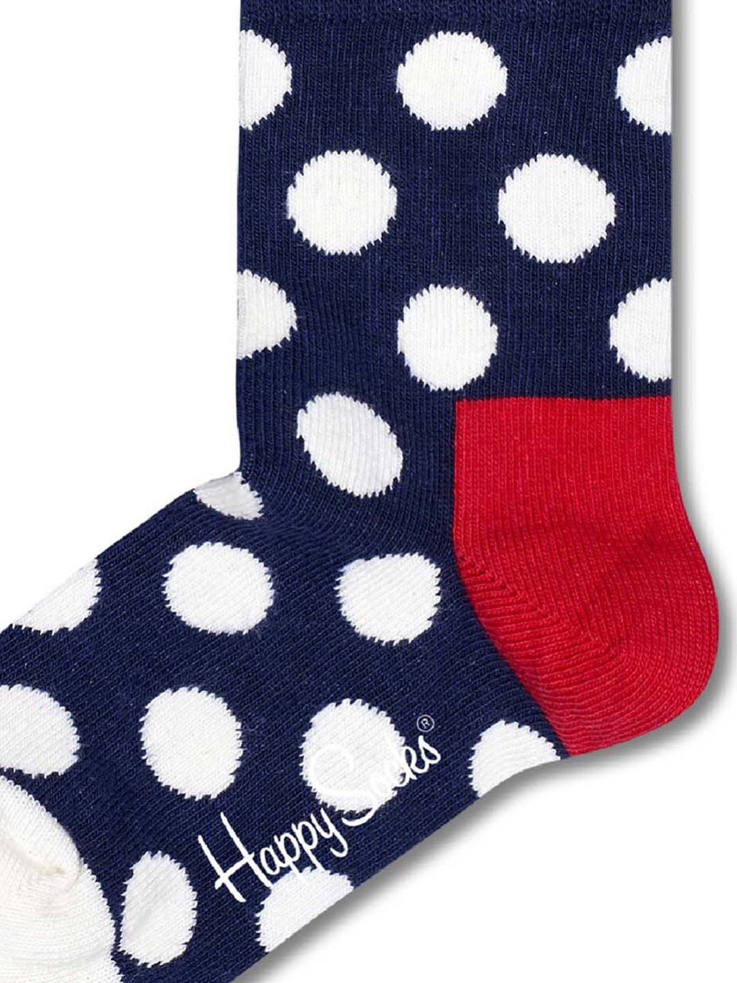 Happy Socks Kids Big Dot Navy & Red Cotton Printed Socks (12-24M)