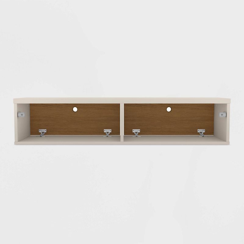 42.28" Liberty Floating Office Desk Off White/Cinnamon - Manhattan Comfort