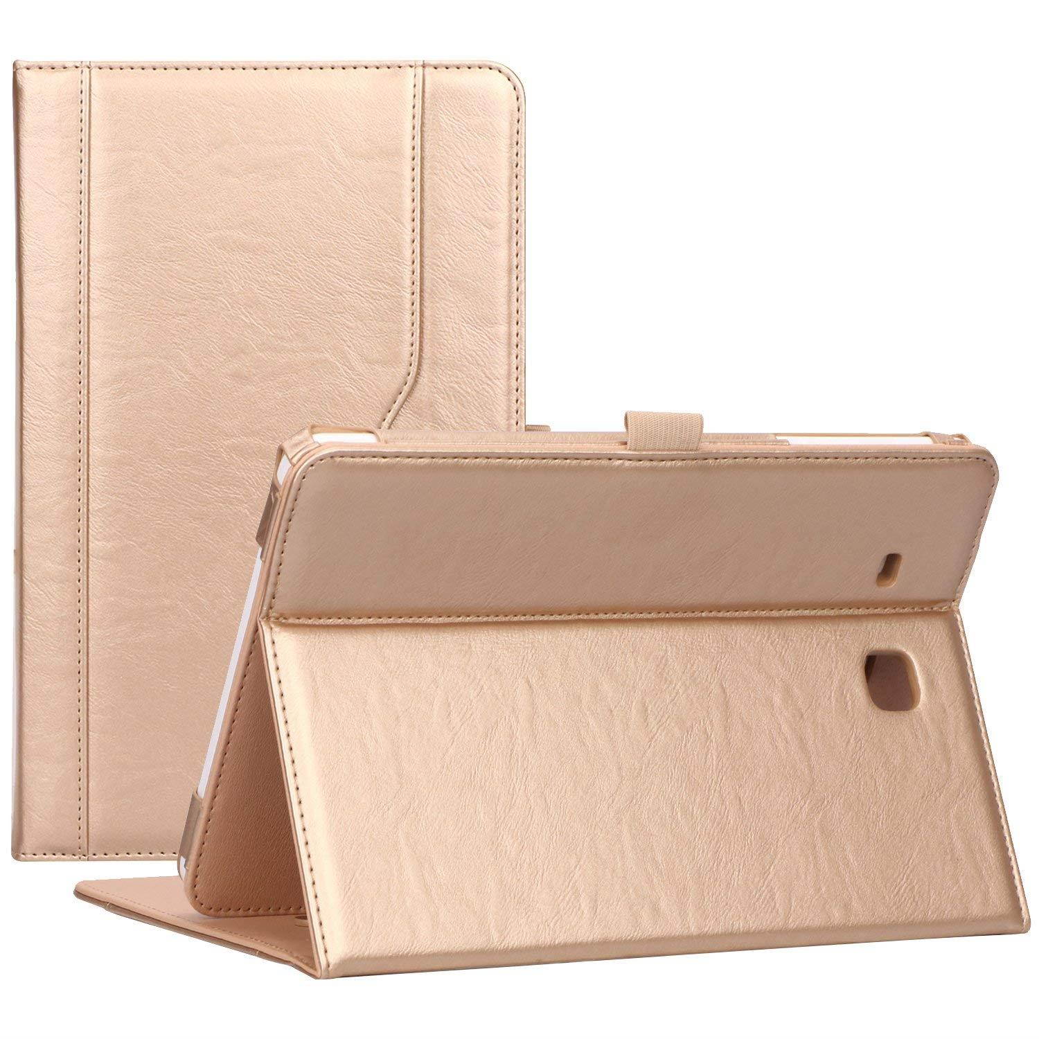 ProCase Samsung Galaxy Tab E 9.6 Case &ndash; Vintage Stand Folio Case Cover for Galaxy Tab E 9.6"/ Tab E Nook 9.6-Inch Tablet (SM-T560 / T561 / T565 and SM-T567V Verizon 4G LTE Version) -Gold