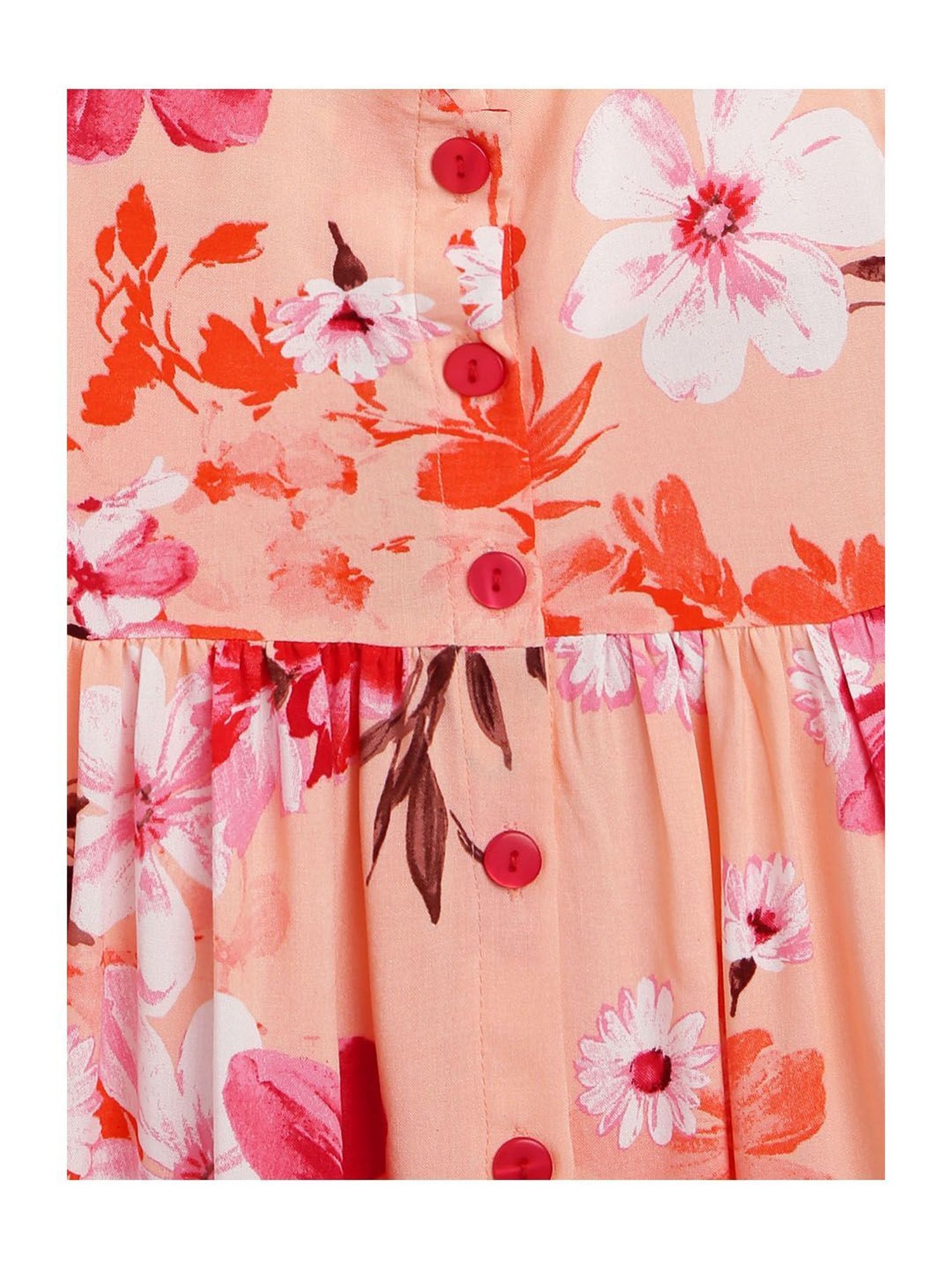 Campana Kids Peach Floral Print Dress