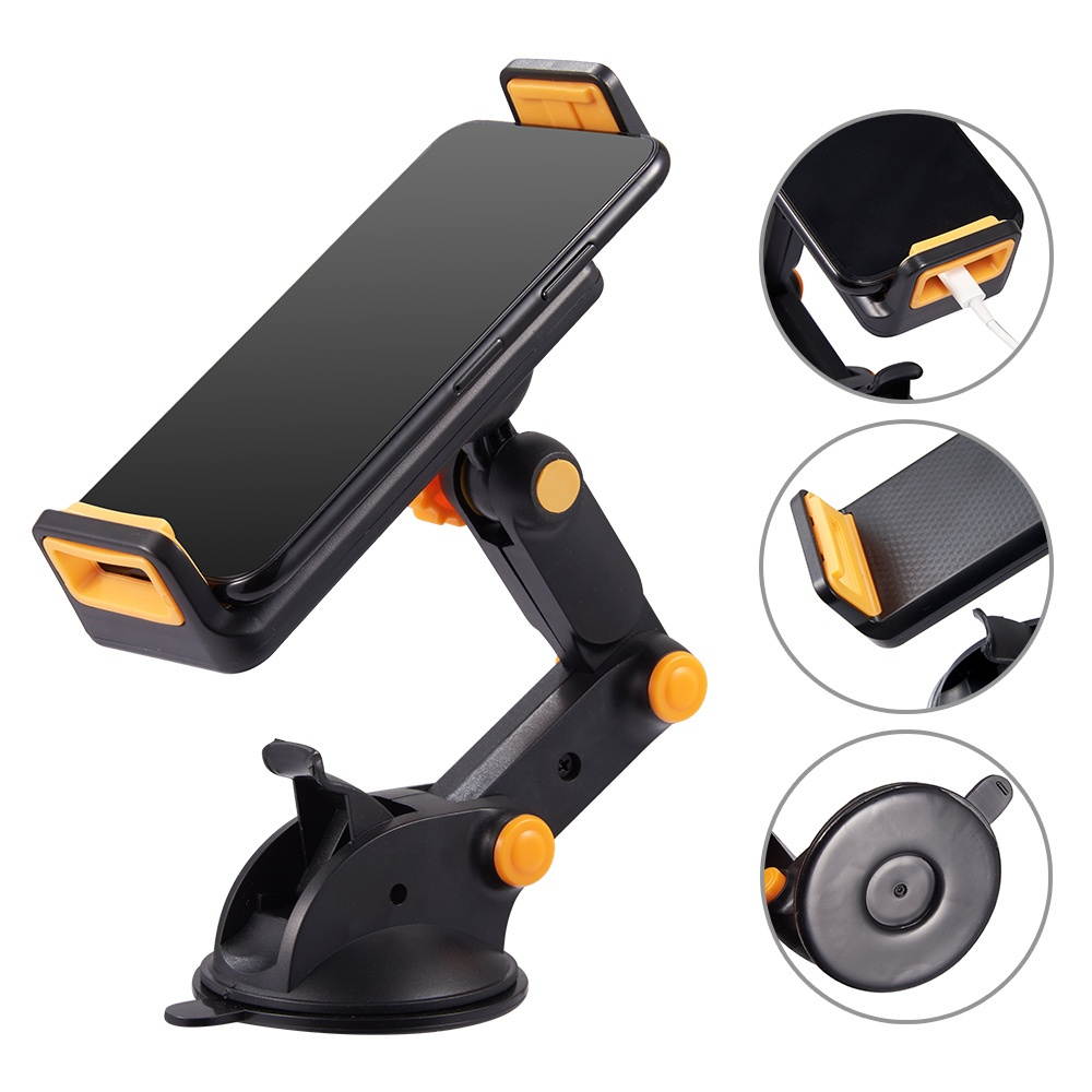 Suction Cup Windshield and Dashboard Mount for Smartphones and Tablets - Black