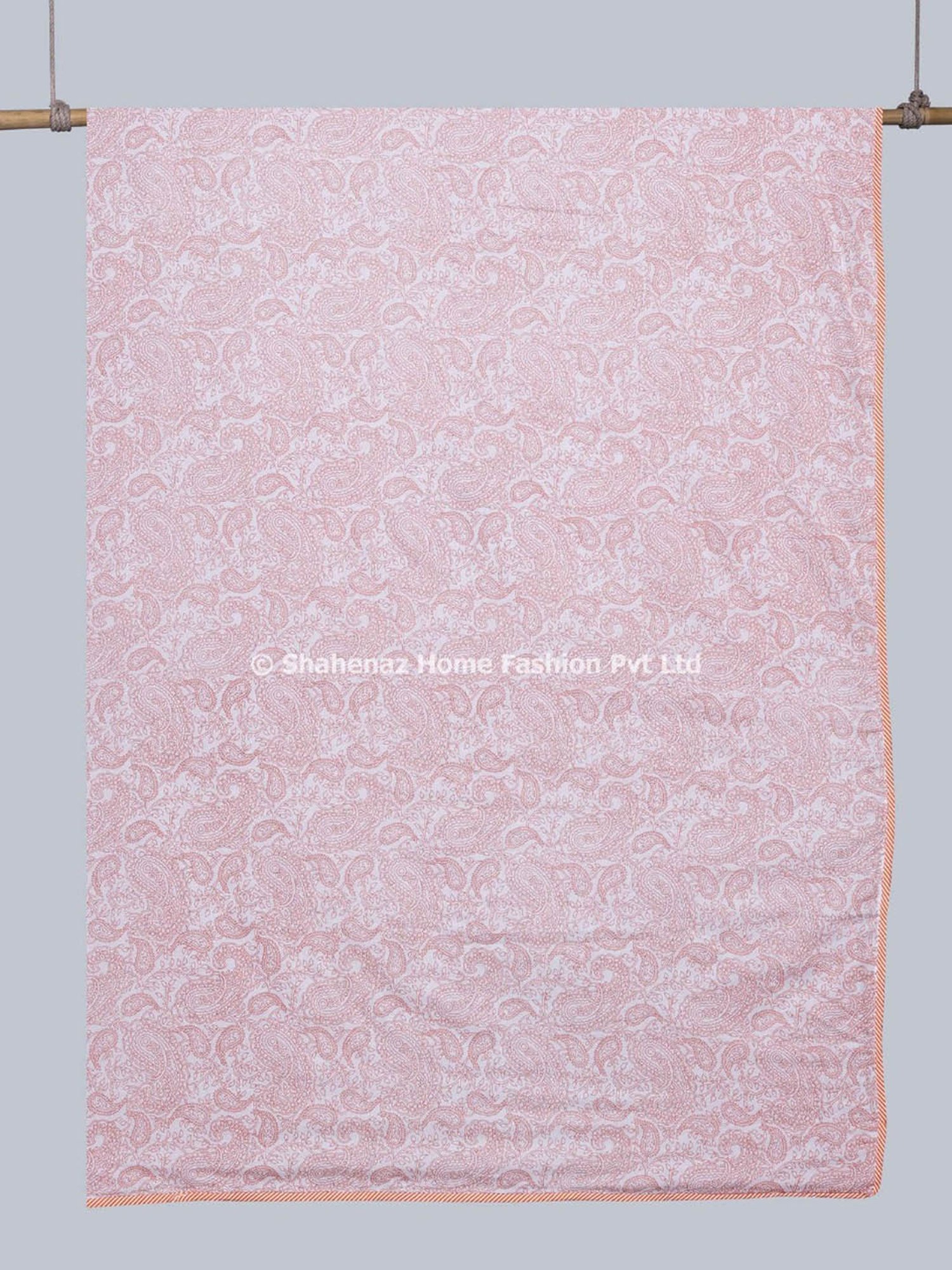 Shahenaz  Paisley Orange Cotton Single Reversible Dohar