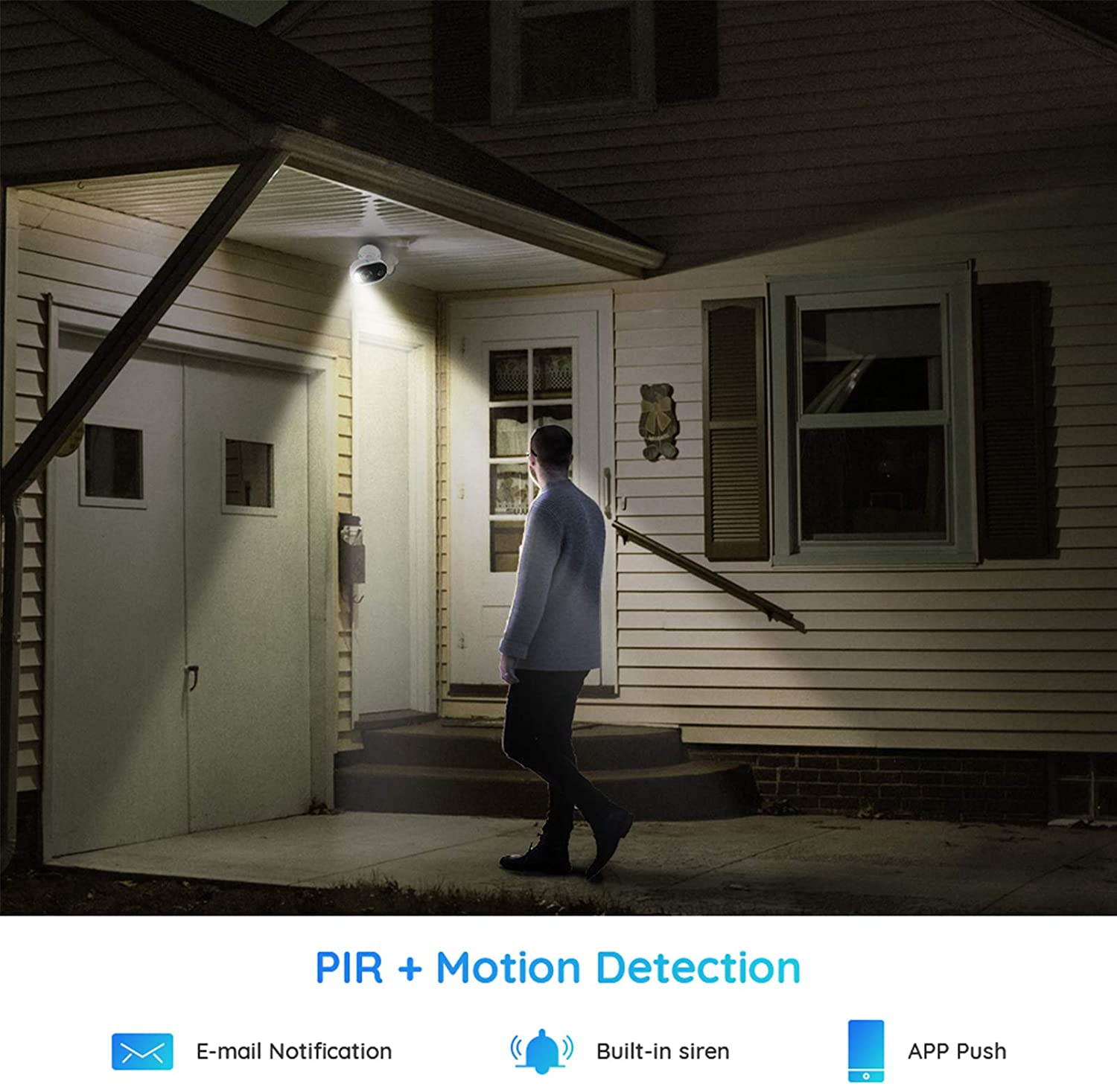 Outdoor Security Camera with Spotlight, Reolink Lumus 1080P HD Plug-in WiFi Camera for Home Security System, PIR Motion Detection, Two-Way Talk and Siren Alarm, Waterproof, Micro SD Card Slot Storage