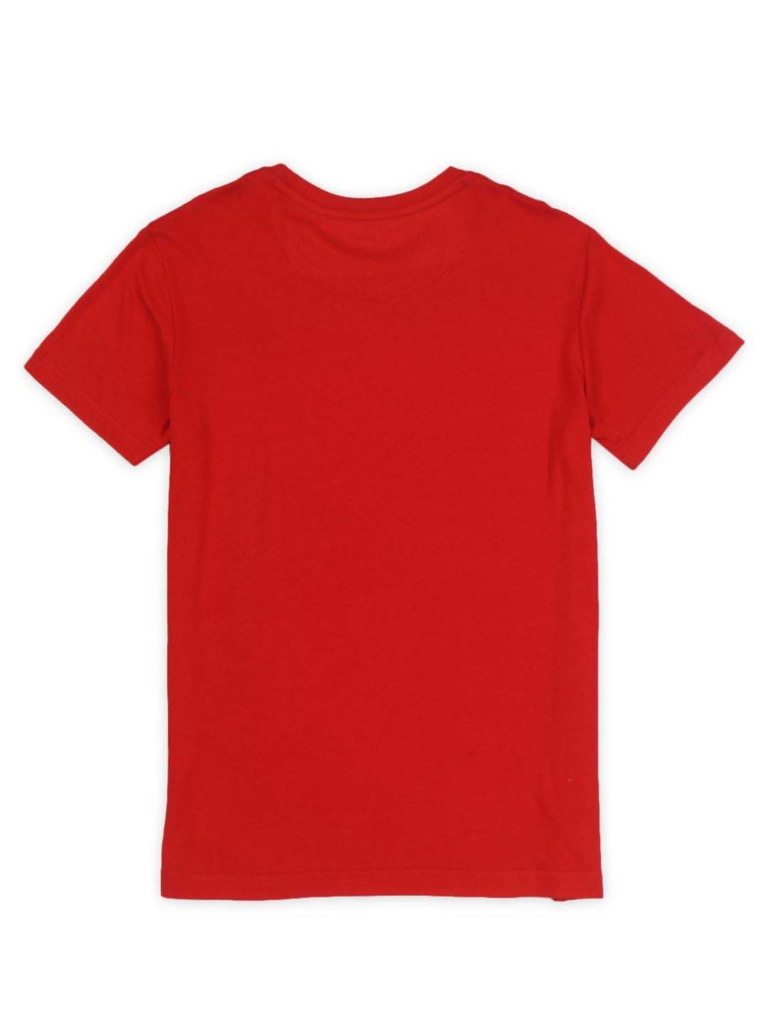 Palm Tree Kids Red Cotton Regular Fit T-Shirt
