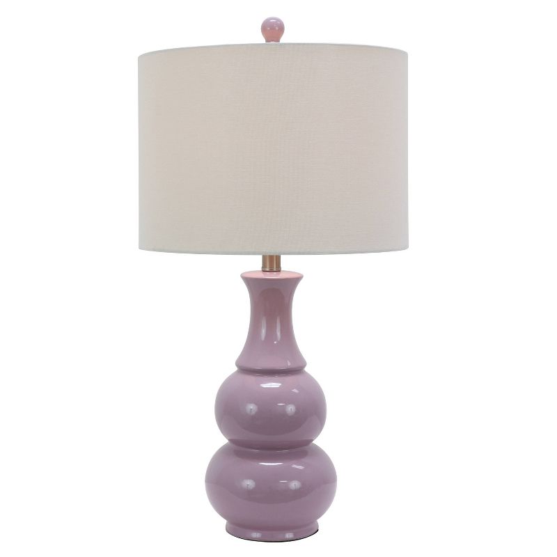 15" x 14" Harper Ceramic Table Lamp Purple (Includes CFL Light Bulb) - Decor Therapy