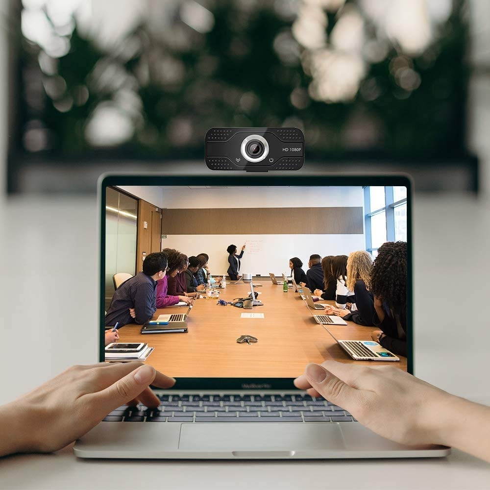 Webcam 1080P HD Live Streaming Webcam USB Plug and Play Web Camera for PC Laptop Desktop with 90-Degree Wide Angle Microphone for Video Conference Recording Gaming, Video Calling