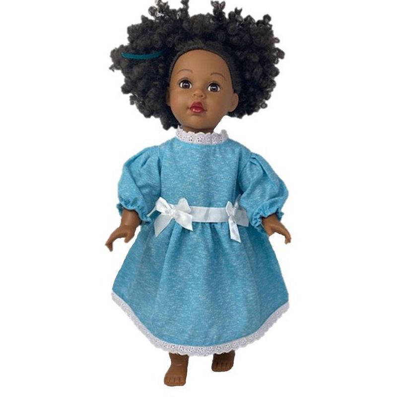The Queen's Treasures Little House on the Prairie Green Calico Dress, Bonnet & Apron for 18" American Girl Dolls
