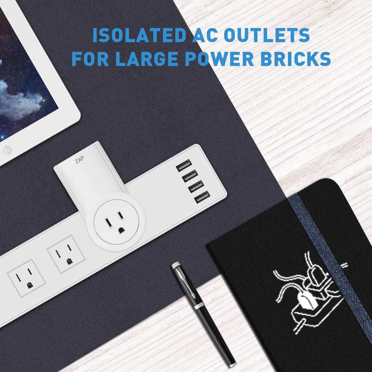 Etekcity 3-Outlet Surge Protector Power Strip with 4 USB Charging Ports, 5610 Joules,6 Ft Long Cord & Mounting Holes, 750? Flame-Retardant, FCC ETL Listed, White (Upgrade Version)