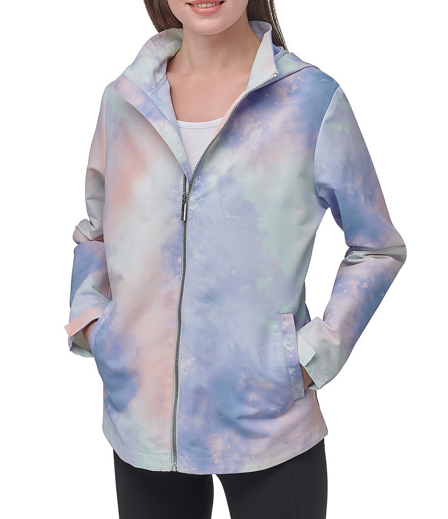 Marc New York Tie Dye Water Resistant Hooded Windbreaker