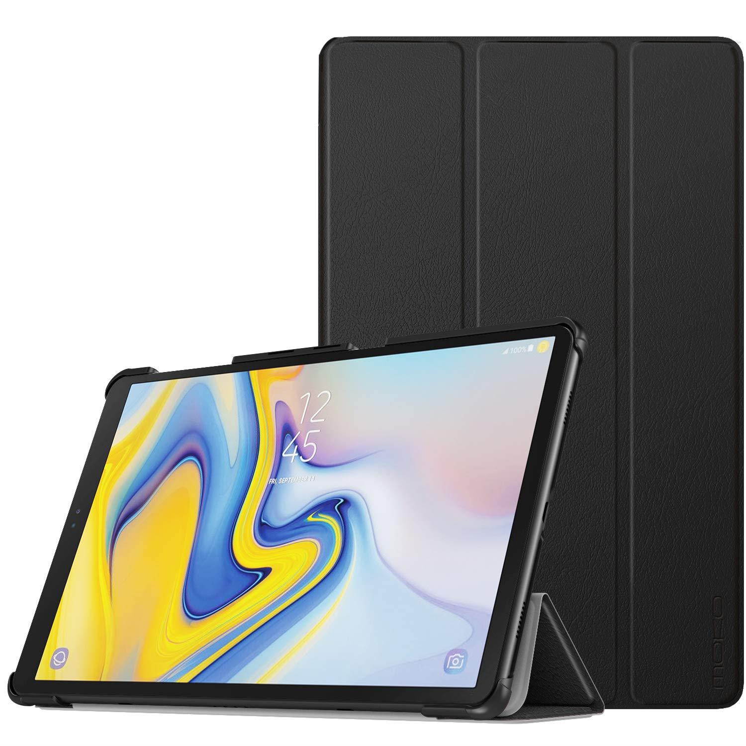 MoKo Case for Samsung Galaxy Tab A 10.5 2018 - Ultra Lightweight Slim-Shell Stand Cover Case with Auto Wake/Sleep Function for Samsung Galaxy Tab A 10.5 Inch SM-T590/T595/T597 Tablet, Black