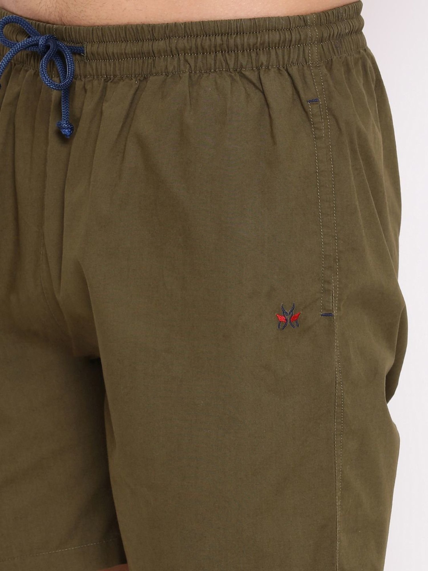 Crimsoune Club Olive Green Cotton Slim Fit Boxers