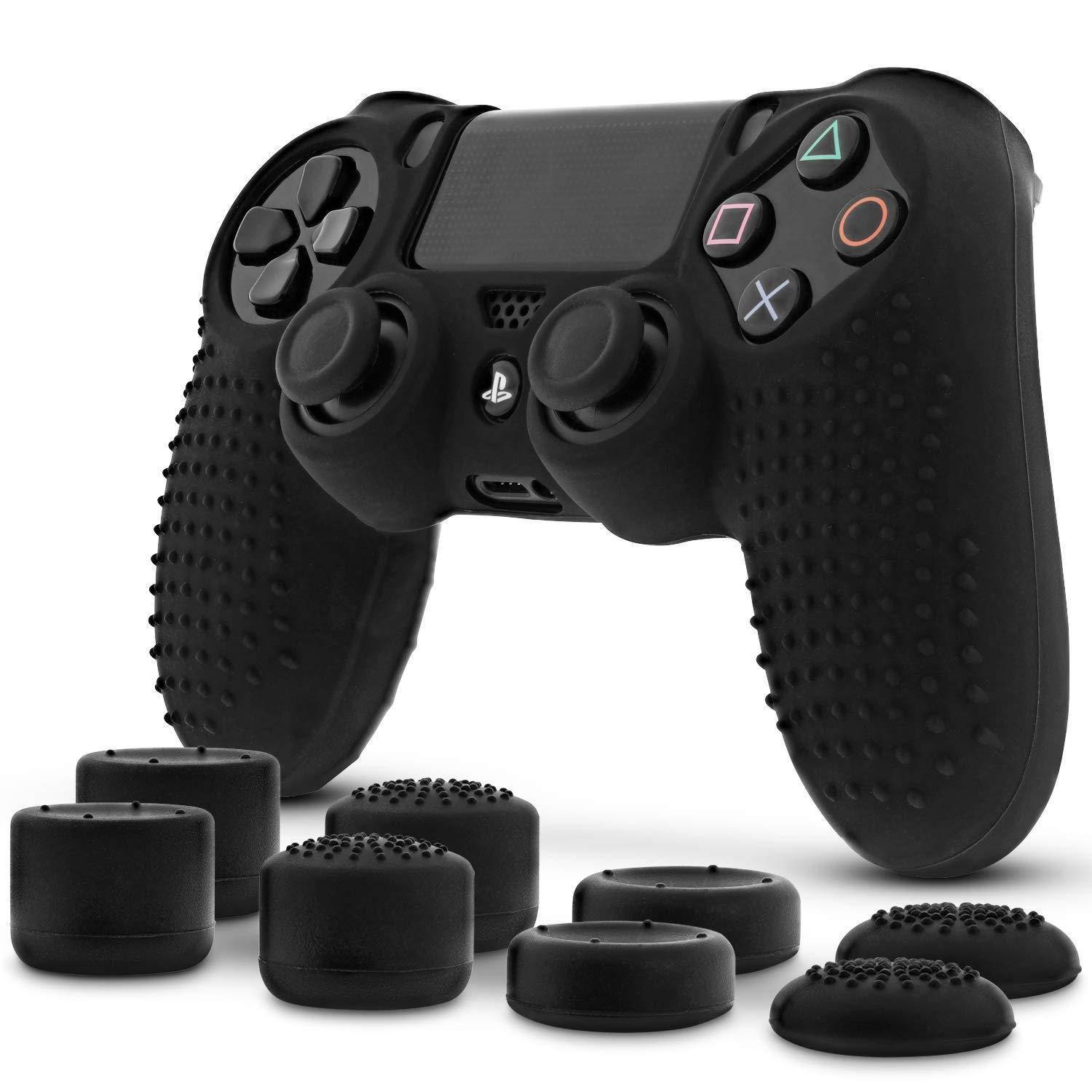 fosmon ps4 controller dualshock 4 skin grip anti-slip silicone cover protector case for sony ps4/ps4 slim/ps4 pro controller wi