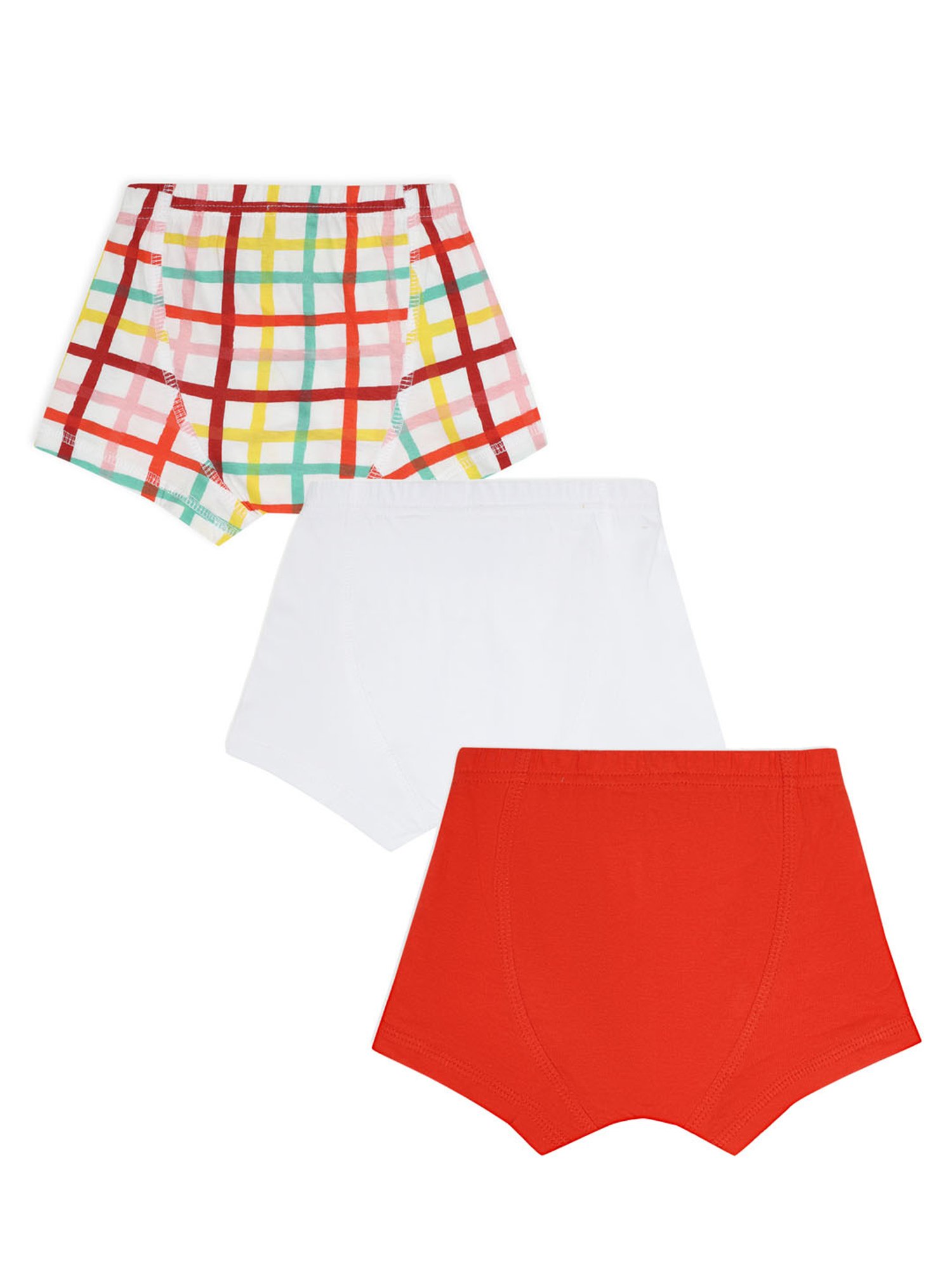 MiArcus Kids White & Red Printed Briefs( Pack Of 3)