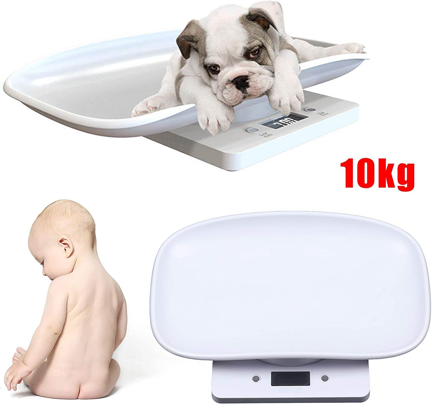 LOYALHEARTDY   3A Battery Electric White Mail Parcel Scale, Load 10kg, Suitable for Weighing Pets, Baby Parcels