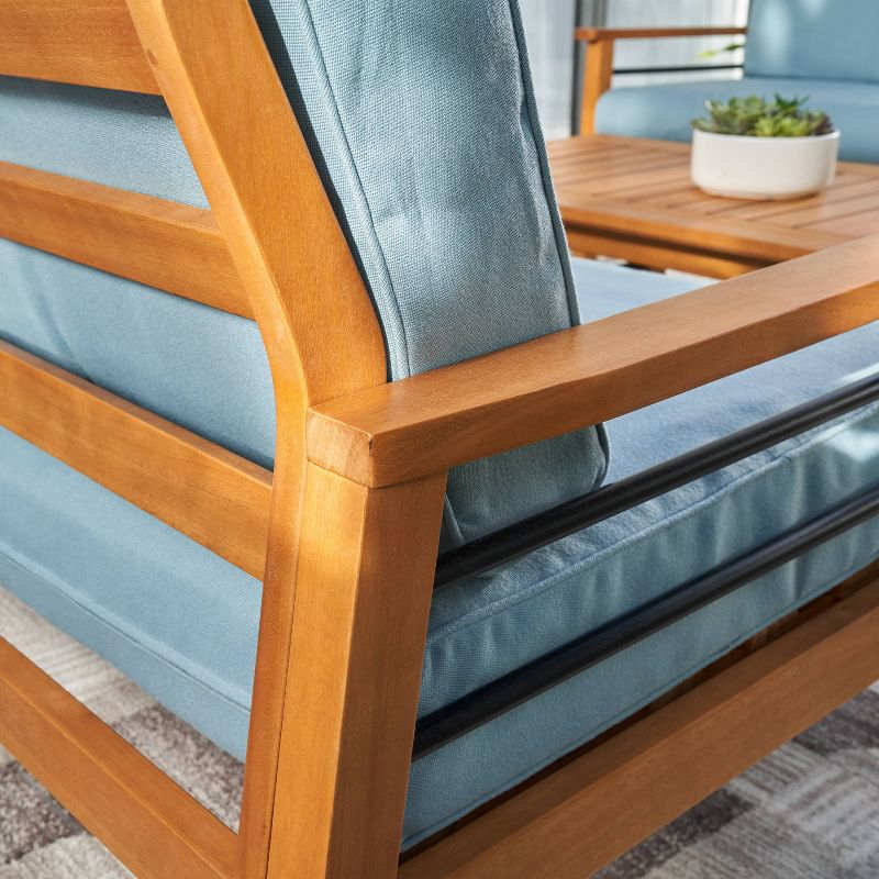 Gloucester Contemporary Wood Patio Sofa Club Chair - Vifah