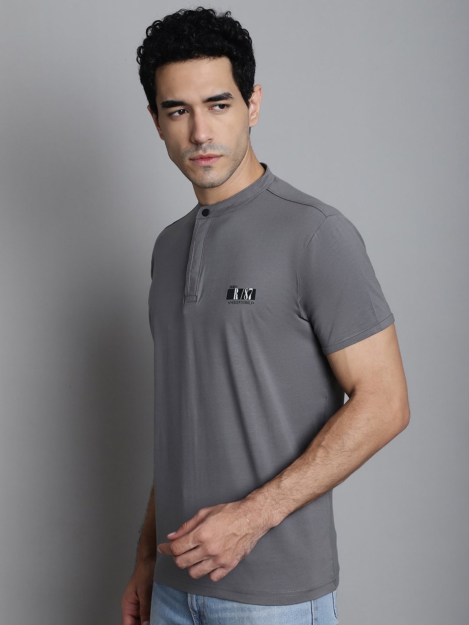 Levi's Pink Cotton Slim Fit Texture Henley T-Shirt