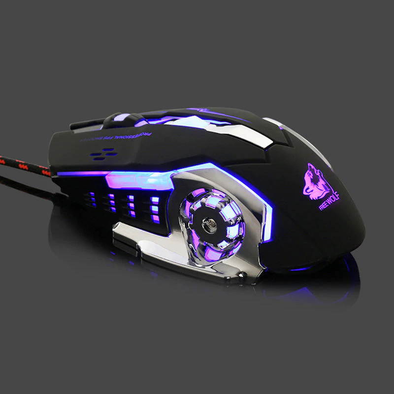 ZIYOU LANG Gaming Mouse 6 Button Wired Silence Mouse Diy G Software 4 Color Breathing Lamp Ajustable 4000Dpi Usb Mice