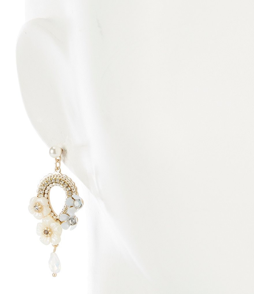 Lonna & Lilly White Flower Chandelier Statement Earrings