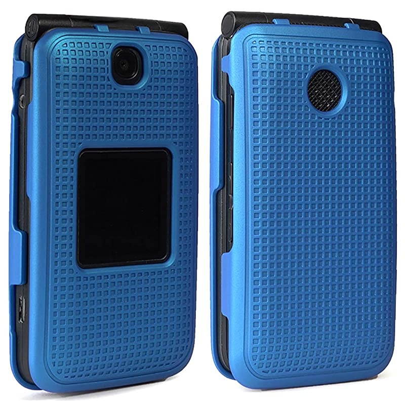 Alcatel Go Flip V Case  Cobalt Blue Protective SnapOn Cover Grid Texture for Alcatel Go Flip MyFlip 4G QuickFlip ATampT Cingular Flip 2 A405DL 4051s 4044 A405