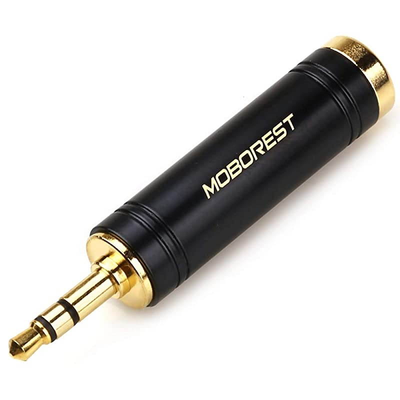 35mm to 635mm Stereo Pure Copper Adapter 18 35mm Male Plug to 14 635mm Jack Female Socket Adapter for Headphone Amp Adapte Black 1PCS