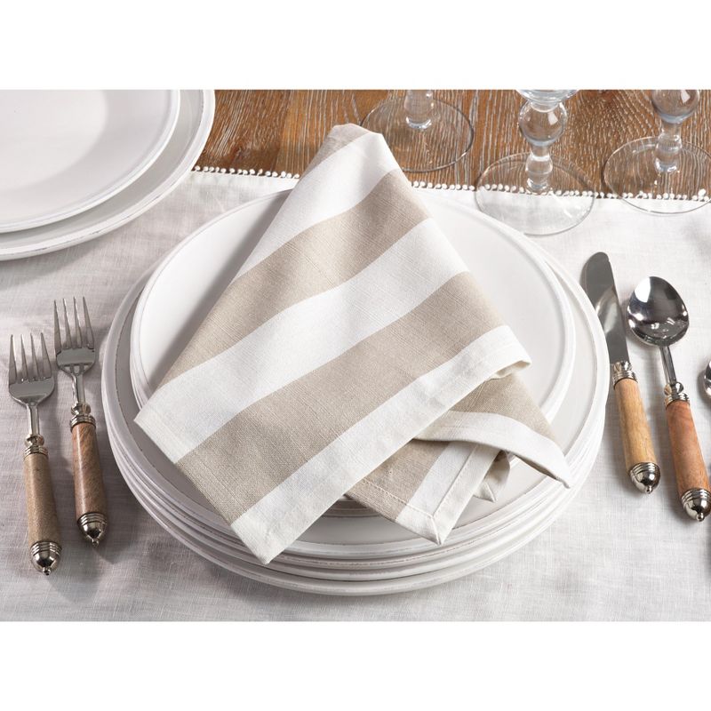 Saro Lifestyle Cotton Table Napkins With Classic Stripe Design (Set of 4)