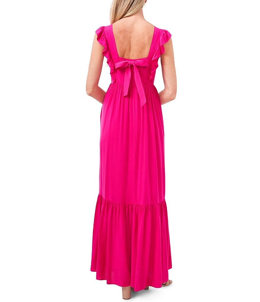 CeCe Sleeveless Ruffle Square Neck Maxi Dress