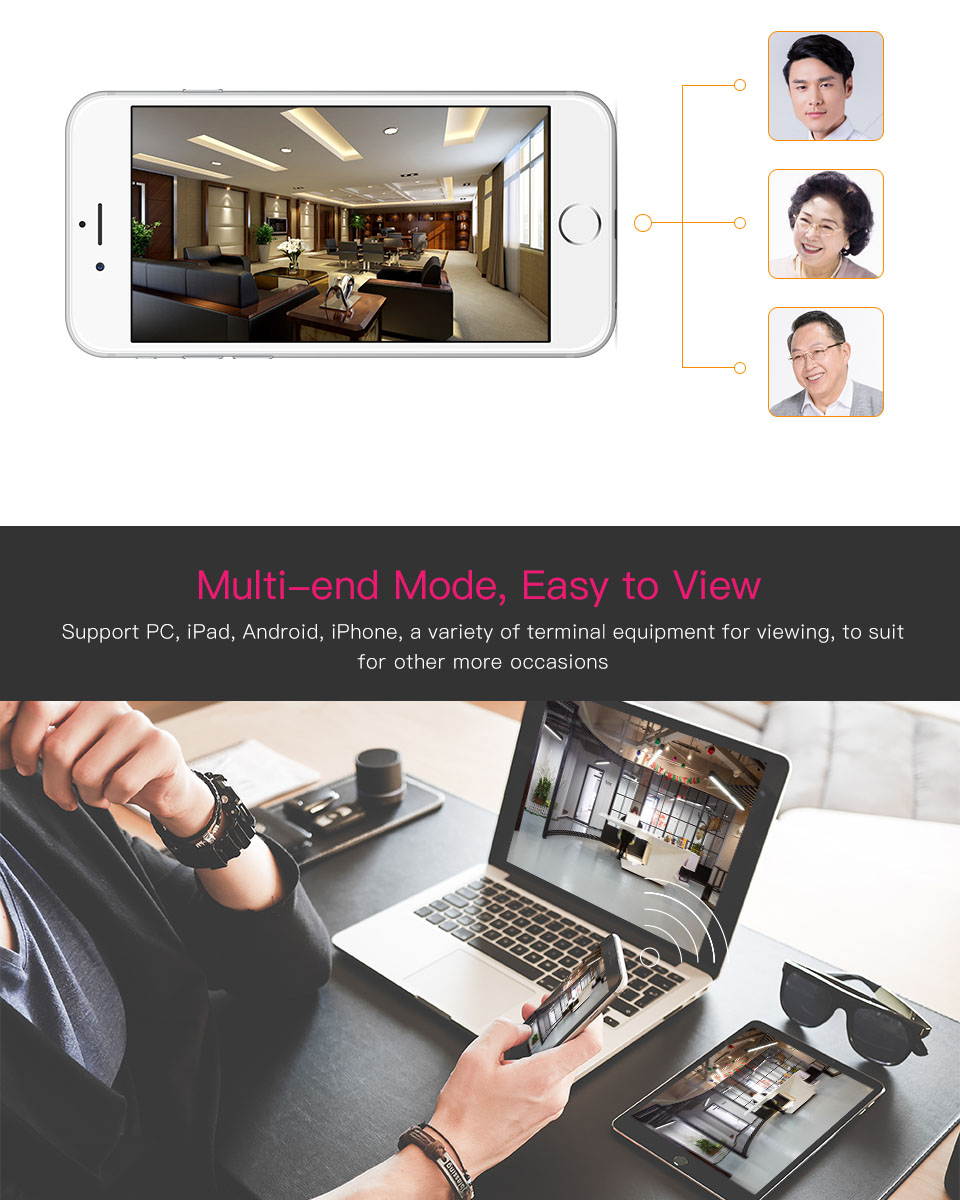 Vstarcam 1080P 2MP IP Camera G43S Wifi Camera Mobile Detection Surveillance Camera infrared Night Vision Two-Way Voice Camera (Maximum Support 128G TF Card)